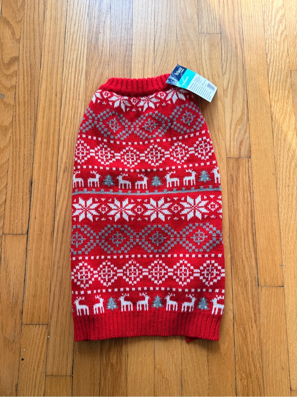 Frisco Red Nordic Knit Dog Sweater with Holiday Fair Isle Pattern